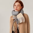 thumbnail image 4 of Mikilon Ladies Scarf Striped Color Plaid Shawl Elegant Ladies Style Warm Comfortable Autumn And Winter Scarf, 4 of 4