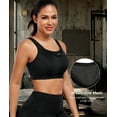 thumbnail image 5 of Exerin Women's Wireless Full Coverage High Impact Plus Size Supportive Sports Bra(38B,Black), 5 of 7