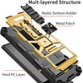 thumbnail image 5 of Designed for Google Pixel 7 Case Basic Phone Case with Stand Bracket Military Grade Drop Protection Dual Layer Shockproof Durable Hard Rigid PC Anti-Scratch Protective Heat Dissipation Cover-Gold, 5 of 14