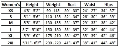 Nrs Wetsuit Size Chart