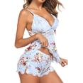 thumbnail image 3 of Sexyfree Women Cami Pajama Set Lace Camisole Lingerie and Shorts Nightwear Sexy Pj Lounge Sets Floral Print, 3 of 3