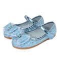 thumbnail image 5 of Quealent Girls Dress Shoes Glitter Princess Shoe Flower Mary Jane Low Heels Party Wedding Prom Footwear for Toddler Kids Blue for Size 12.5, 5 of 8