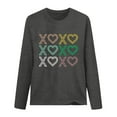 thumbnail image 4 of Long Sleeve Shirts for Women Valentines's Day Shirts Lover Heart Graphic Printed Blouses Valentine Pullover Crew Neck Tops B-Grey S, 4 of 4