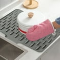 thumbnail image 5 of Silicone Dish Drying Mat for Kitchen Counter â Non-, Heat-Resistant Drainage Mat with Built-in Drain, Fits Sink, Refrigerator & Drawer, Easy Clean & Foldable, 5 of 8