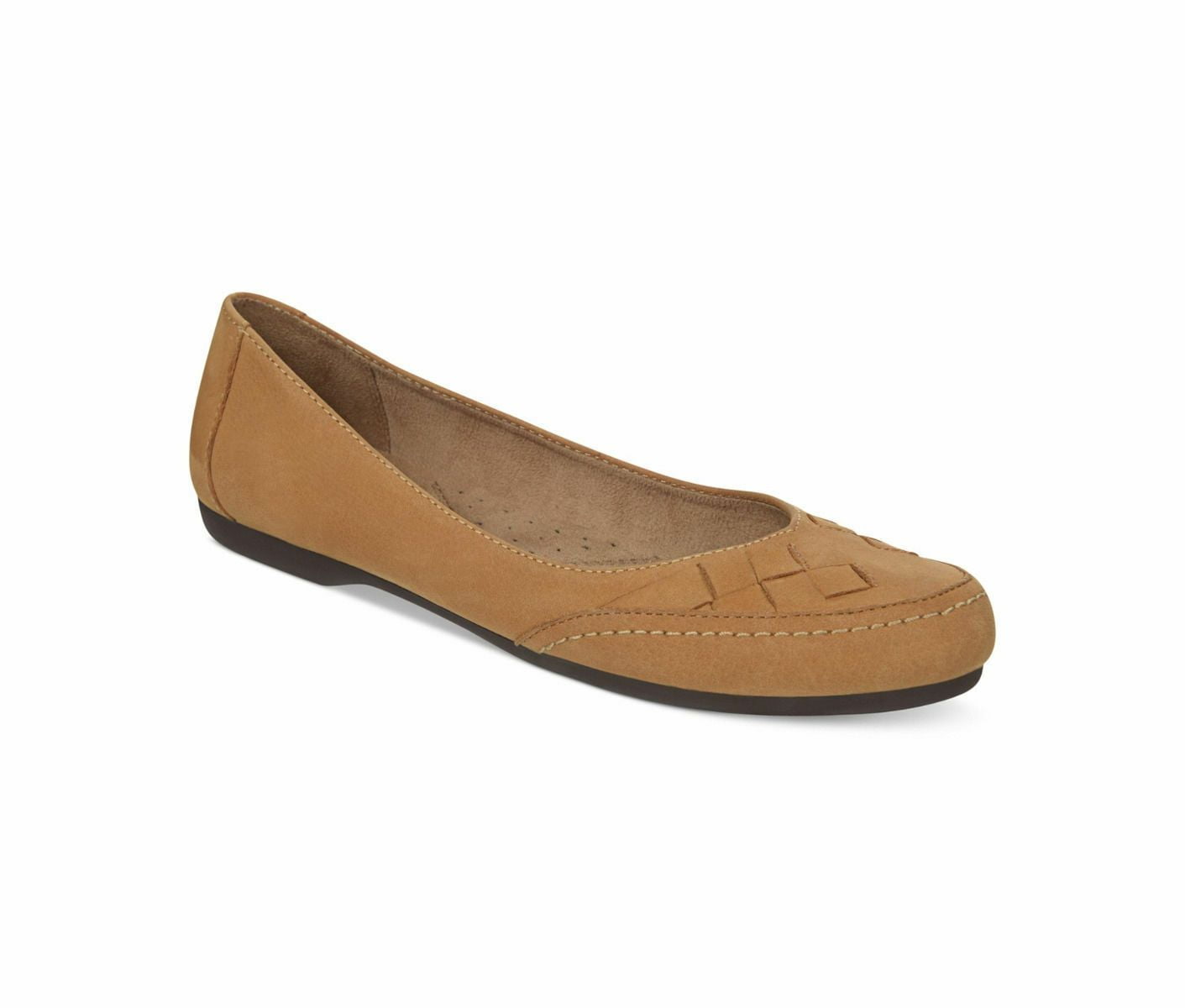 camel leather flats