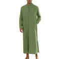 thumbnail image 2 of INSPIRE CHIC Nightshirts for Men's Long Sleeves Button Stand Collar Sleep Shirts Nightgown, 2 of 4