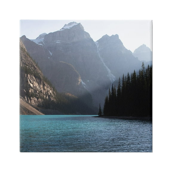 Stupell Industries Serene River Water Scene Foggy Mountains Cabin Photography Gallery-Wrapped Canvas Print Wall Art, 24 x 24, Design by Carol Robinson