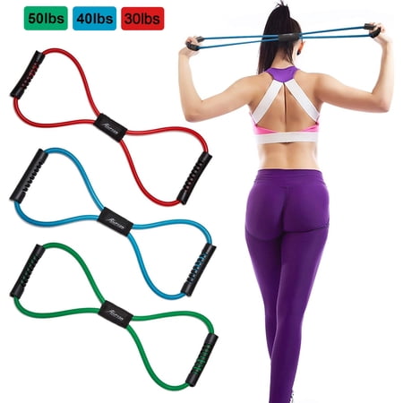 HPYGN Figure 8 Fitness Resistance Bands with Handles - 8 Shaped Resistance Bands for Arms, Chest Expander, Yoga Gym Fitness Pulling Rope for Exercise Muscle Training Tubing