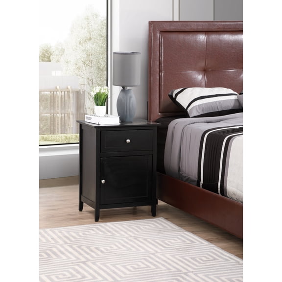 Stylish Transitional Black Nightstand for Bedrooms