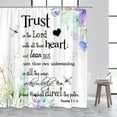 thumbnail image 3 of Verse Quotes Shower Curtain Watercolor Floral Inspirational Scriptures Faith Word Fabric Bathroom Curtain Home r Set, 3 of 6