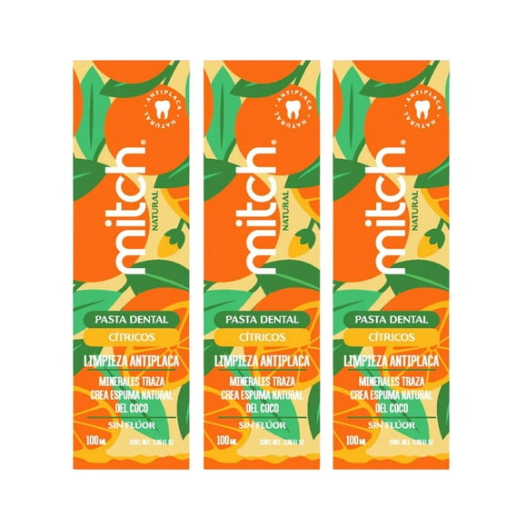 Pasta Dental Mitch Premium 3 Pack Cítricos 100ml
