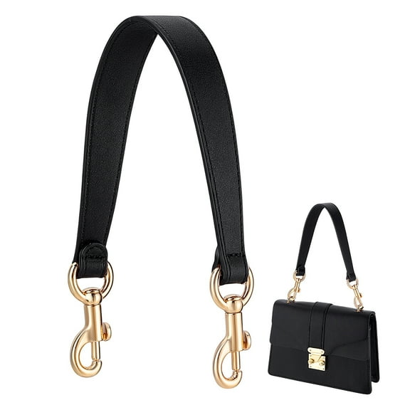 Leather bag Straps Suitable for bag Strap Replacement Accessories Light golden Black 383x28x2.5~3mm
