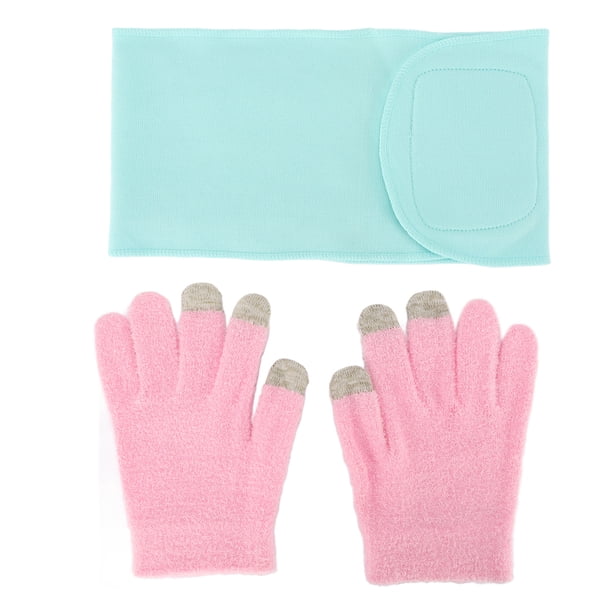 Juego de guantes de gel para spa, 1 par de gel hidratante, máscara para envolver el cuello, guantes hidratantes, respuesta rápida