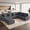 Dark Gray, variant on Advwin 5-Seater Oversized Corduroy Sectional Sofa with Ottoman, Comfy U-Shaped Cloud Modular Couch with Extra-Deep Seating & Removable Covers, Convertible Sleeper Sofa for Living Room, Dark Gray