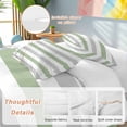 thumbnail image 3 of Sage Green Grey Striped Bedding 3 Piece Duvet Cover Set California King, Farmhouse Sage Green Stripes Soft Microfiber Comforter Cover with Zipper Closure & Pillowcases, FadeResistant Quilt Cover, 3 of 9