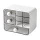 thumbnail image 2 of Organizador de cajas de almacenamiento de sobremesa, armario de almacenamiento de plástico con varios cajones, amarillo blanco 19,3x15,8x12cm para papelería de escritorio de cosméticos, dormitorio, 2 of 6