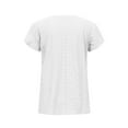 thumbnail image 3 of WIZUTIZ Corset Tops for Women Sales Trendy Fluffy Athletic Tee Solid Linen V-Neck T-shirt Elegant Short Sleeve Cotton Blend Tshirts Pure Colour Tunics Shirts Breathable Ladies Blouse Whit, 3 of 6