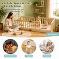 thumbnail image 5 of SESSLIFE Twin Montessori Floor Bed Frame with High Rails and Door, Wood Twin Floor Bed with Slats, Low Profile Kids Bed Frame for Boys Girls, No Box Spring Needed, Natural(No Door), 5 of 8