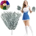 thumbnail image 2 of Cheerleading Pom Poms, Ongmies Metallic Foil Fun Spirited Cheer Pom Poms with Plastic Handles, Cheerleader Pompoms for Sports Match Cheering Squad, 2 of 6