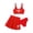 Red, variant on YONGHS Girls 3 Piece Bikini Bathing Suit Swimsuit Swimwear Cropped Tankini with Swim Skirts White 9Y/140
