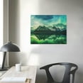 thumbnail image 4 of Acheng  Canvas Wall Art for Living Room Green Northern Lights Wall Art Canvas Prints Aurora Borealis Poster Landscape Painting Wall Art Framed Ready to Hang ( Northern Lights Picture) pattern2, 4 of 6