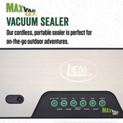 LEM MaxVacGo Cordless Vacuum Sealer, with Integrated Roll Holder and Cutter