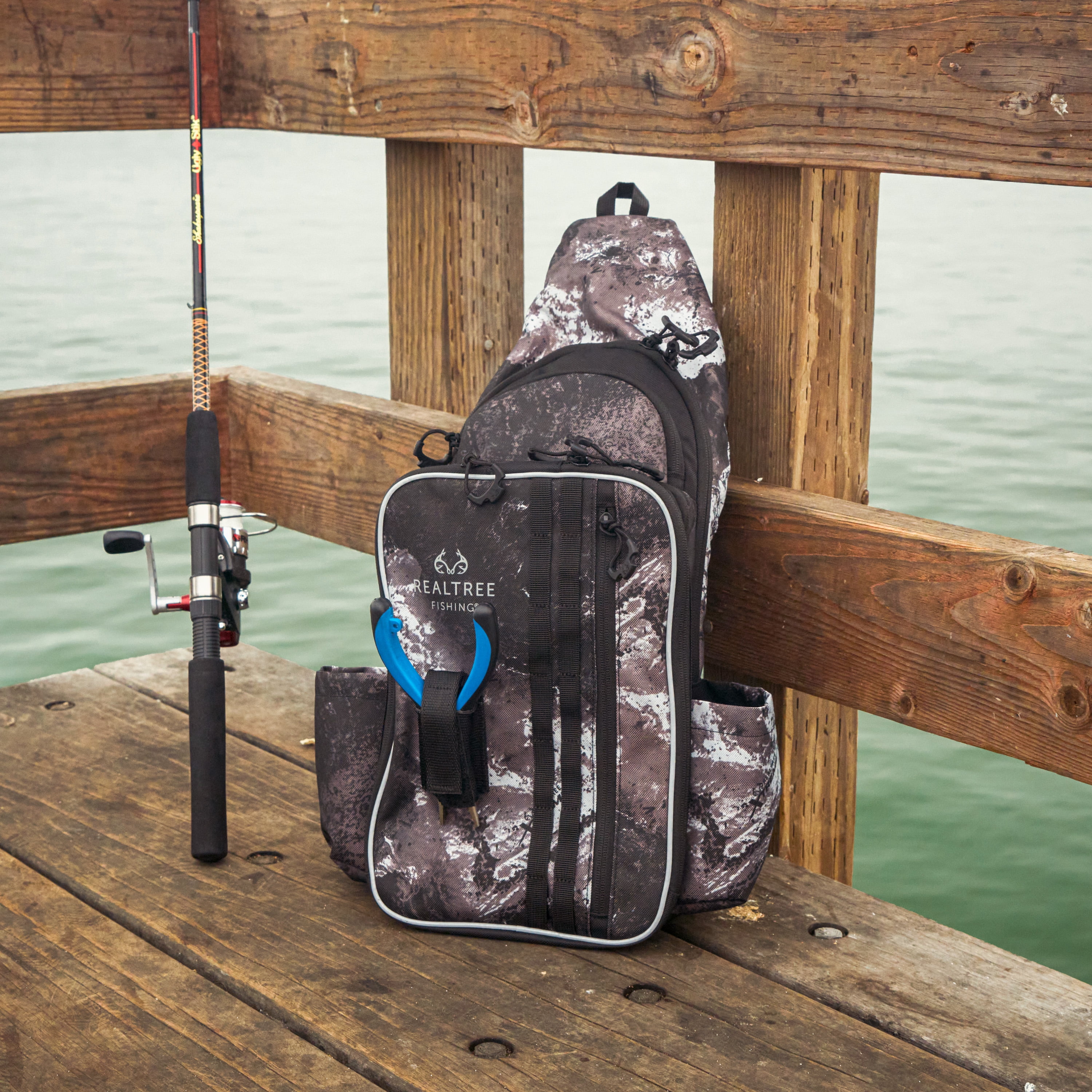 Realtree Aspect Fishing Tackle Sling, Midnight, Tackle Backpacks