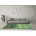 thumbnail image 3 of Ahgly Company Indoor Square Abstract Turquoise Blue Modern Area Rugs, 7' Square, 3 of 4
