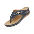 thumbnail image 3 of Domuza Womens Orthopedic Sandals Slip on Non Slip Arch Support Flat Wedge Sandals Lightweight Work Shoes 2026 New Comfortable Foam Shoes Blue 7（EU-38）, 3 of 4