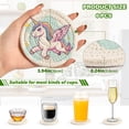 thumbnail image 3 of Unicorn and Stars 6 Pcs Drink Coasters with Holder Absorbent Coasters Woven Coasters for Drinks Table Desk Protection Home Decor, 3 of 7