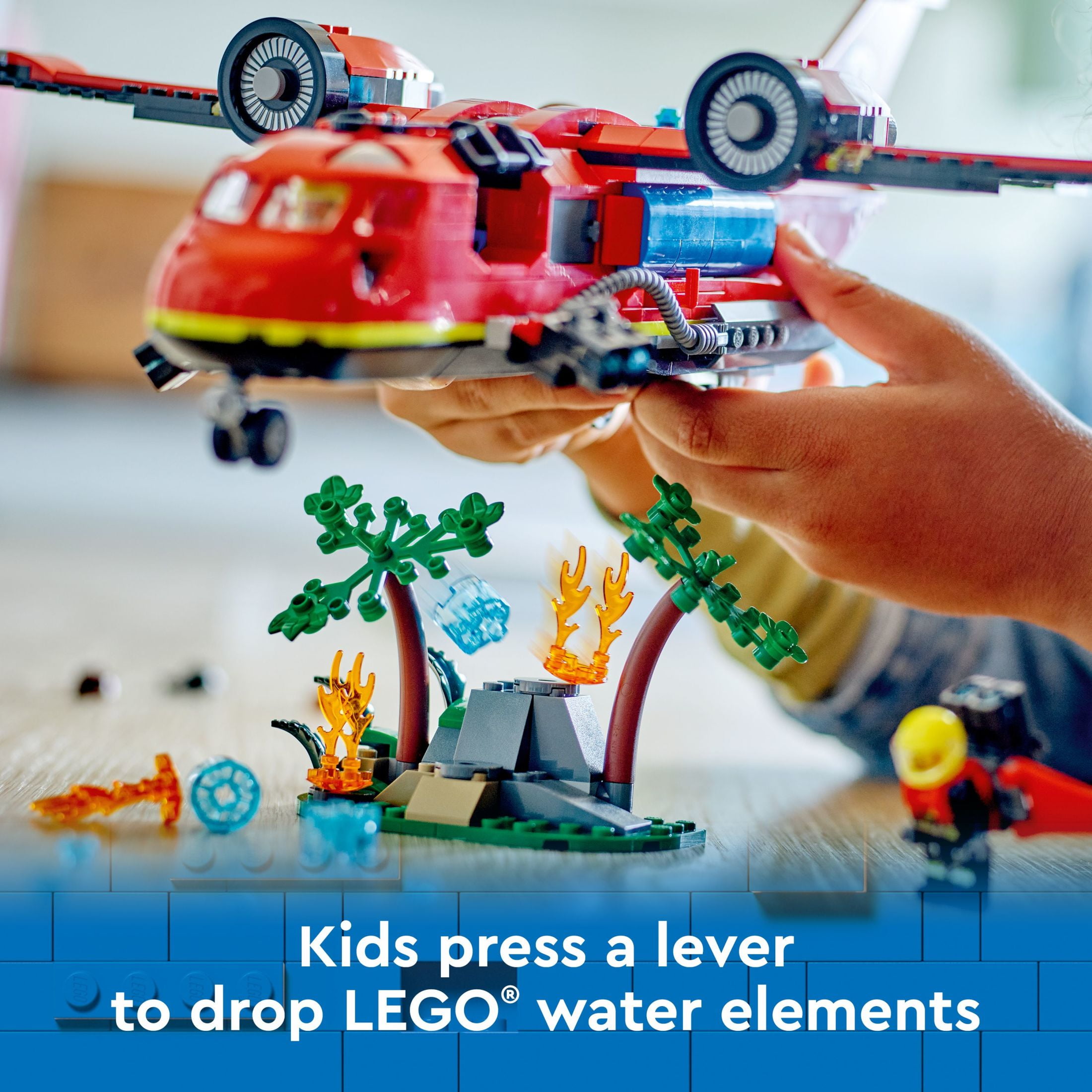LEGO City Fire Rescue Plane Toy with Engine Set Fireman Minifigures for Kids Ages 6 Walmart