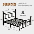 thumbnail image 2 of iPormis Queen Metal Bed Frame with Victorian Vintage Headboard and Footboard, Black, 2 of 8