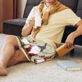 thumbnail image 5 of Gaeub Christmas Card With Gnomes Print Men's Short Pajama Pants, Sleep Shorts, Household Pants, Casual Pants with Pockets-Small, 5 of 6