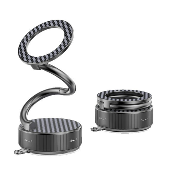 Upgraded Magnetic Phone Holder-“S” Irregular Metal Vacuum Magnetic Car Phone Stand with Washable Nano Gel Pad Suction Cup Adjustable&Foldable Phone Mount for Car/Gym/Mirror