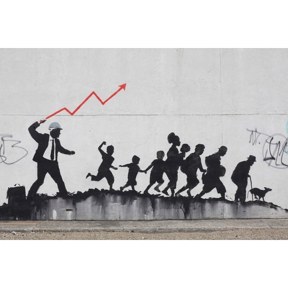 Banksy Mural Wall Art Print, Street Art Inspired Artwork, Canvas Print or Fine Art Paper Print, Modern Home Decor