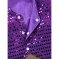 thumbnail image 4 of inhzoy Kids Boys Girls Shiny Sequin Vest Waistcoat Jacket Modern Dance Costume Purple 13-14, 4 of 5