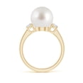 thumbnail image 2 of ANGARA South Sea Cultured Pearl Three Stone Ring with Diamonds in 14K Yellow Gold for Women | June Birthstone, Birthday, Anniversary, Jewelry Gift for Women | Pearl Ring, 2 of 8