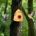 thumbnail image 2 of Beehive Bird House for Outside Hanging, Iron Decorative Birdhouse with Bee Accents, Vibrant Orange Weather-Resistant Garden & Patio Decor, 2 of 5