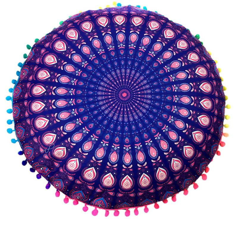 Aihome Large Round Mandala Meditation Floor Pillows Case Indian