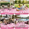 thumbnail image 6 of Findosom Outdoor Rug 6'x9' Reversible Waterproof Outdoor Patio Rug Mat Plastic Straw Rug Outdoor Area Rug Patio Camping Rug for RV Picnic Balcony Backyard Beach Outdoor Decor,Pink, 6 of 9