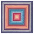 thumbnail image 2 of Safavieh Braided Ellen Bordered Machine Washable Reversible Area Rug, Red/Orange, 3' x 3' Square, 2 of 18