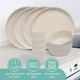 thumbnail image 5 of Stephan Roberts Bamboo Dinnerware Set Unbreakable Microwave Safe Plates, Bowls, and Cups Set of 12, White, 5 of 6