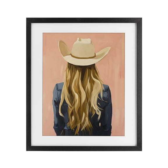 Stupell Industries Blonde Cowgirl Back View Black Framed Print Under Glass, design by The Prints Vibe