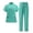 AC03-Cyan, variant on Scrub For Women -Stretch Collar Neck 1/4 Zip Scrub Top & Yogga Cargo Pants Quick Drying Work Nursing Uniforms Navy M