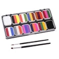 thumbnail image 2 of Pintura facial y corporal Perfecl con 2 pinceles 12 colores para niños y adultos, 2 of 8