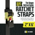 thumbnail image 5 of DC Cargo Auto Retract Ratchet Straps 4 pack with Hooks, 2" x 6' ratchet strap, 5 of 8