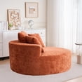 thumbnail image 2 of Noble House Chenille Sponge Single Sofa,Fluffy Modern Sleeper Chair,Orange, 2 of 5