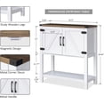 thumbnail image 2 of Console Table Coffee Bar Cabinet Sofa Table,31.5 L x 13.8 D x 34.65 H,Entryway Table with 2 Storage Cabinets, Farmhouse Buffet Sideboard for Kitchen, Foyer,Hallway (White), 2 of 8