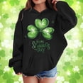 thumbnail image 2 of IWRICH Happy St. Patrick's Day Hoodies for Girls Printed Shamrock Sweatshirts Saint Patrick's Tops,Size 3-14 Years Black 140, 2 of 4