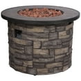 thumbnail image 3 of Shine Company 35" Round Propane Gas Fire Pit Table with Lava Rocks in Gray, 3 of 5